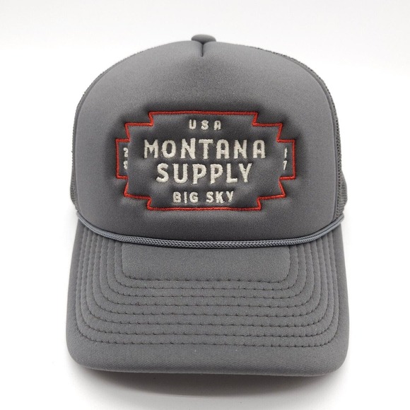 Montana Big Sky Country‎ Mesh Snapback Rope Trucker Hat Foam Ball Cap Gray 2017 - Picture 2 of 7